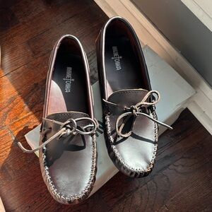 Men’s Minnetonka Brown Leather Slip on Shoes Sz 11 M New with box